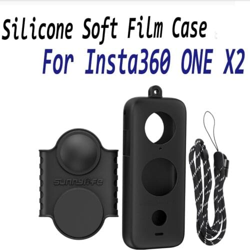 For Insta360 ONE X2 Lens Screen Cover/Camera Body Cap/Strap/Lanyard Skin Scratch-Proof Silicone Soft Film Case Accessories