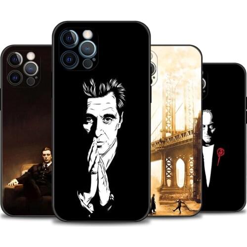 Phone Shell For iPhone 12 11 Pro Max XR XS X 7 8 Plus SE Black Silicone Cover Case Capa Guscio Fundas Godfather Don Corleone