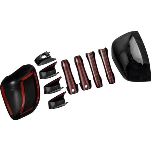 1Pair Black Mirror+Door Handle Covers For Jeep Grand Cherokee & For Dodge Durango