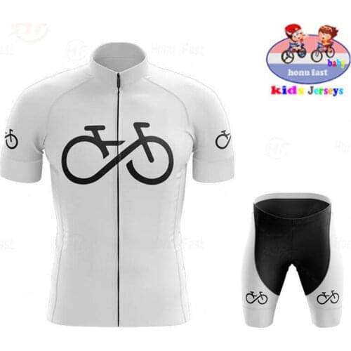 2020 Kids Summer Breathable Short Sleeve Cycling Clothing Children Bike Clothes Outdoor Sportswear Riding Boy Maillot Culotte