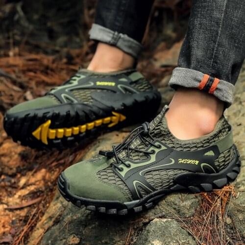 Men Hiking Shoes Breathable Non-slip Wading Shoes Light Men Trekking Shoe Male Climbing Wading Sport Sneaker Dropshipping AODLEE