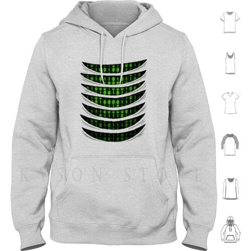 Binary Code Inside Hoodies Long Sleeve Zero One Digit Programming Computer Software Hacker Robot Algorithm Bit