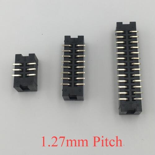 DC3 26P 30P 34P 40P 50P 60P 26 30 34 40 50 60 Pin 1.27mm Pitch Double Row Space SMD SMT JTAG ISP Connector Simple Horn Socket