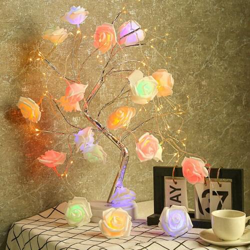 10/20leds Rose Flower String Lights Battery Rose String Lights Decoration Christmas Lights for Party Wedding Decorative Lamps