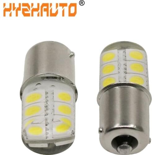 HYZHAUTO 1156 BA15S Turn Signal Light P21W Bulb 5050 6SMD Brake Lamp Auto Car Lights Cold White Silicon 2PCS