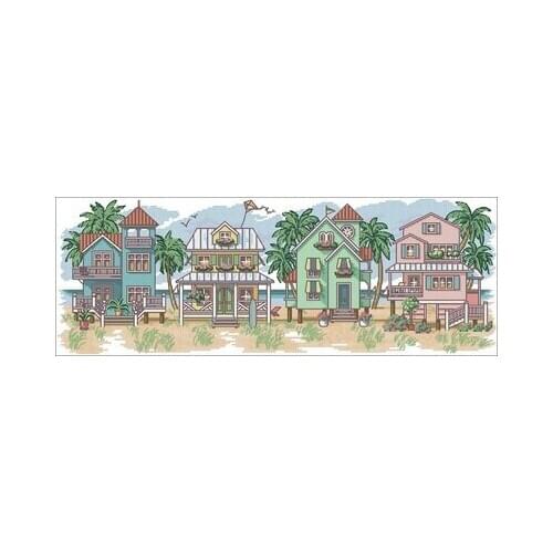 Dim 13726_ Seaside city Cross Stitch Kit Package Greeting Needlework Counted Cross-Stitching Kits New Style Counted