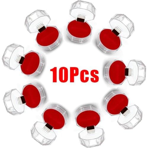 10pcs/lot Acrylic Crystal Ring Storage Display Box Storage Organizer Case Clear Package Box for Jewelry Packaging Collection