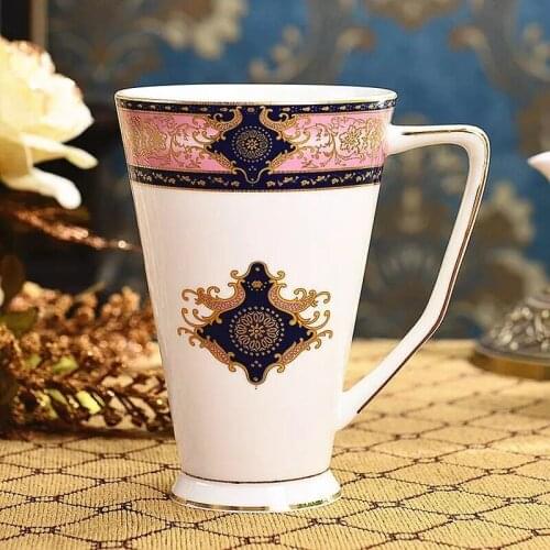 Coffee Mug Baroque Vintage Birthday Gift Bone China Drinkware Porcelain Tea Cup 500ML Luxury Home Decoration Accessories