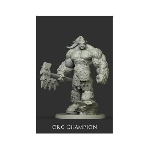 1/18 Scale Models 90MM Fantasy Orc Champion Unpainted Model Kit Resin Free Shipping Diorama