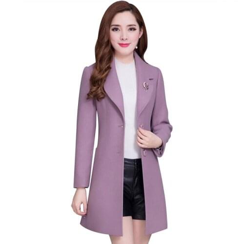 Plus Size Woolen Coat Women Clothes New 2021 Coats Women Woolen Jacket Long Slim Thickening Warm Female Jackets Red