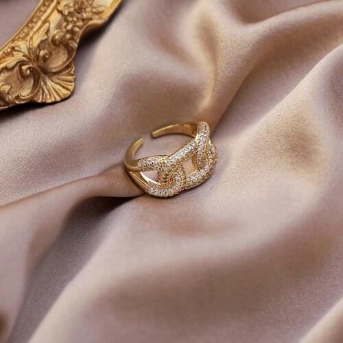 J146 Fashion Elegant Hollow out Winding Zircon Adjustable Forefinger Rings for a Girlfriend Gift Party WOMENS Jewelry Ring 2021