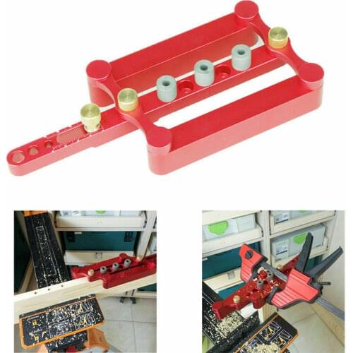 Doweling Jig Kit for Woodworking 6/8/10mm Self-centering Metric Drill Guide Wood Dowel Vertical Pockt Hole Alloy Tools
