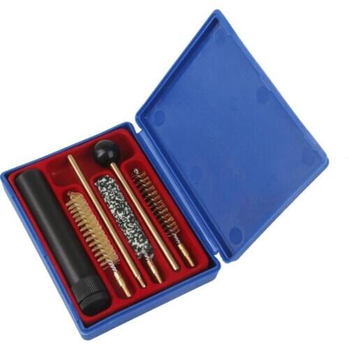 6Pcs Copper Pistol Hunting Gun Cleaning Tool Kit Accessories Rifle Gun Brush Mop Storage Handle For cal.38/357/9mm Hunting Gun