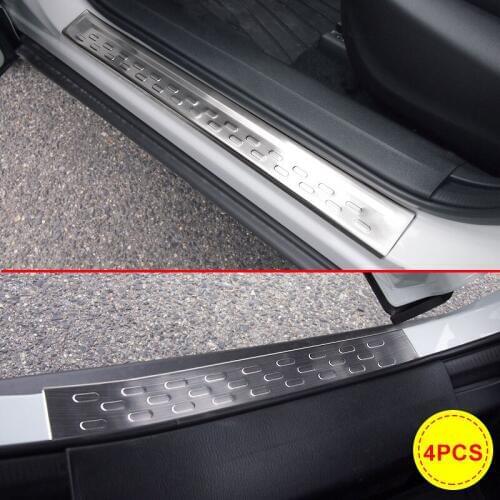 Stainless Steel Car Door Styling Sill Scuff Plate Protector For 2016 - 2019 Mazda CX-3 CX3 DK 4Pcs Solid Accessories Overlay