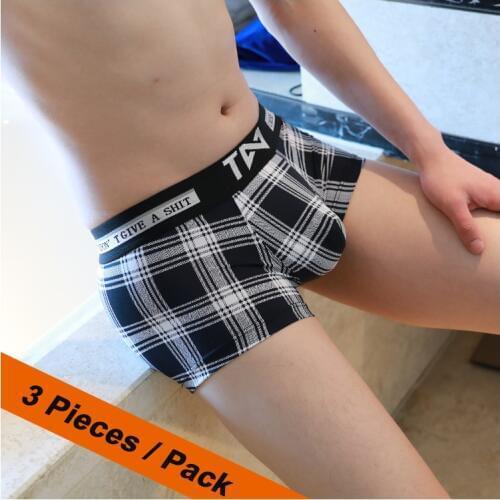 New Style 3 pieces Boxers Men Soft Breathable Underwear Hombre Slips men Penis Silk Fashion Striped High Quality Shorts
