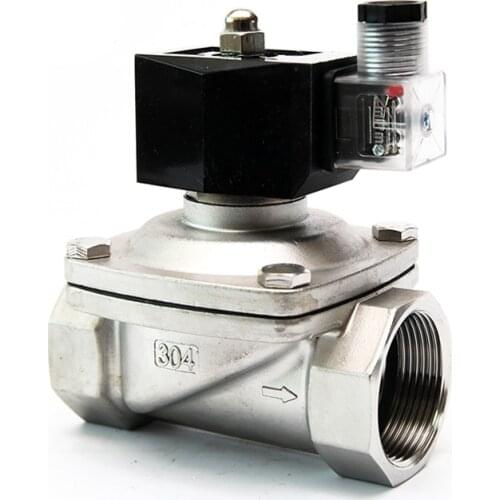 1-1/2" Normally Closed Stainless Steel Solenoid Valve IP65 Pipe Control Switch Valve Water Valve 220V 110V 24V 12V