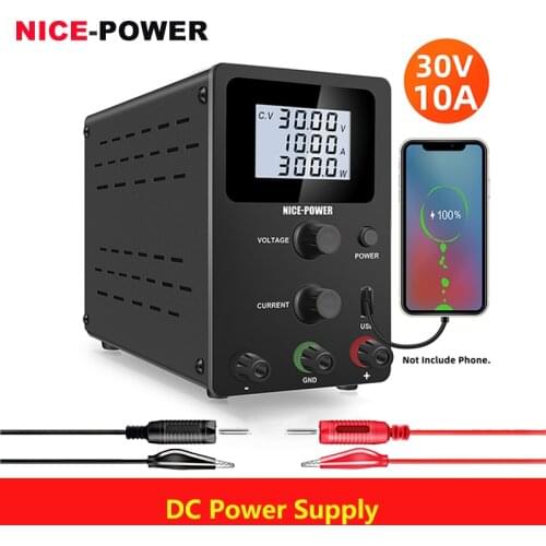 Newest USB DC Adjustable Power Supply Digital Display Laboratory Voltage Stabilizer Regulator 30V 10A Switching Bench Source