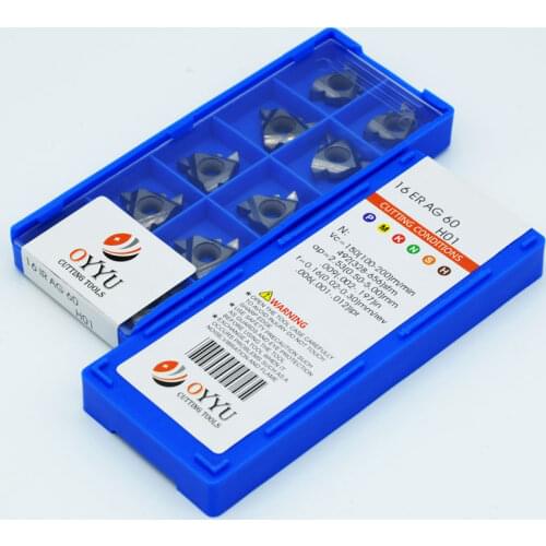 OYYU 16ER 16IR AG60 H01 10pcs/box Threading Cabide Inserts for Aluminum 16 IR ER Lathe Tools Cutter free shipping