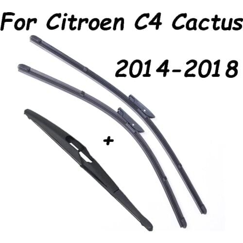 Front & Rear Wiper Blades For Citroen C4 Cactus From 2014 2015 2016 2017 2018 Years Car Accessories Windshield Wipers