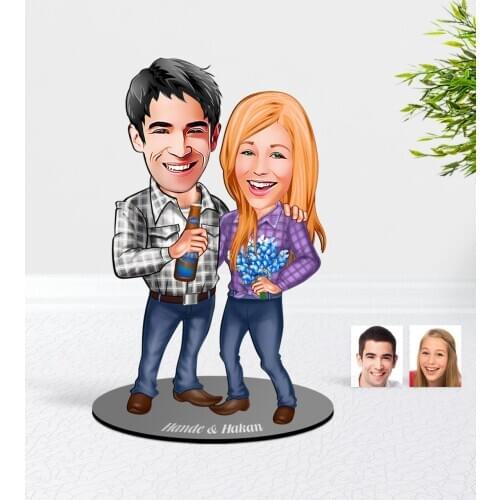 Personalized Custom Sweetheart Caricature Of Wooden Trinket Model-50 Reliable Modern Simple Gift Special Design Good Quality Surprise dear