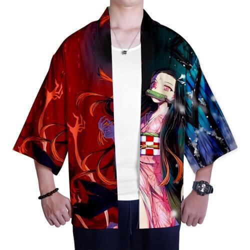 Ghost Blade Casual 3D Kimono Fashion Japanese Style Kimono Pop Seven-Sleeve Cardigan Autumn Summer Demon Slayer Jacket