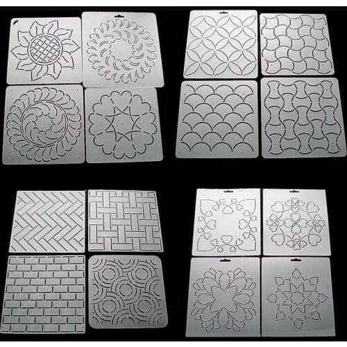 4PCS Transparent Acrylic Template For Cushion Pattern DIY Sewing Embroidery Patchwork Pressure Line Template Set