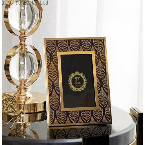 Rectangular 6-inch Pattern Photo Frame Metal Creative Crafts European Room Decorative Ornaments Home Decoration Accessories Set