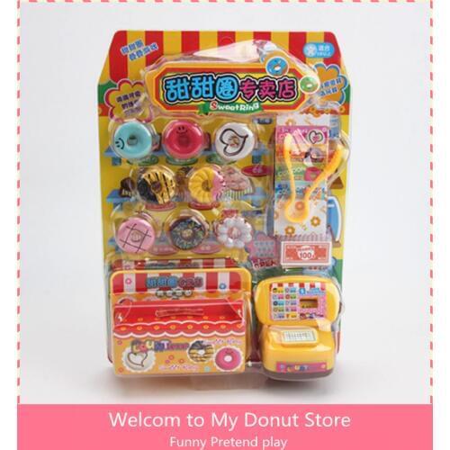 Pretend Play Action Figure Toys Donut Store Shopping Cash Register with Groceries Toys Children gift