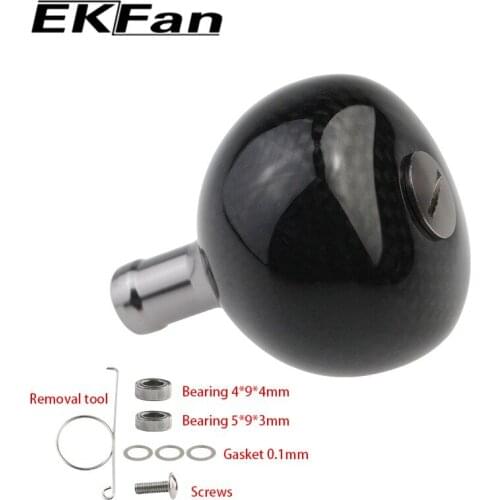 EKFan high quality 45MM Carbon Fiber Fishing Reel Handle Knobs for SHI Bait Casting Spinning Reels Fishing Tackle