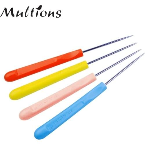 1Pc Leather Stitching Sewing Awl Plastic Handle Handwork Awl Needle DIY Shoes Repair Tool Needle Hole Leather Tools