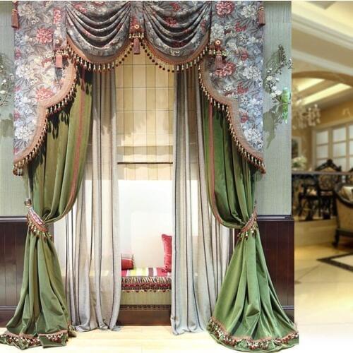 Blinds, shades & shutters flower pattern the classical curtains silky drapery extreme luxury drapes finish Curtains for bedroom