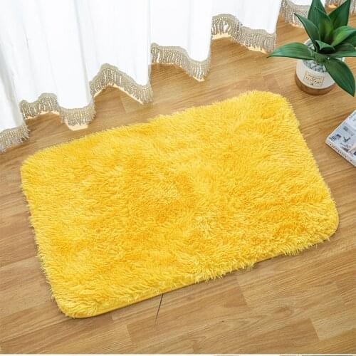 Modern Long Plush Carpet For Living Room Sofa Rug Solid Color Kids Bedroom Bedside Floor Mat Decorative Mat For display cabinet