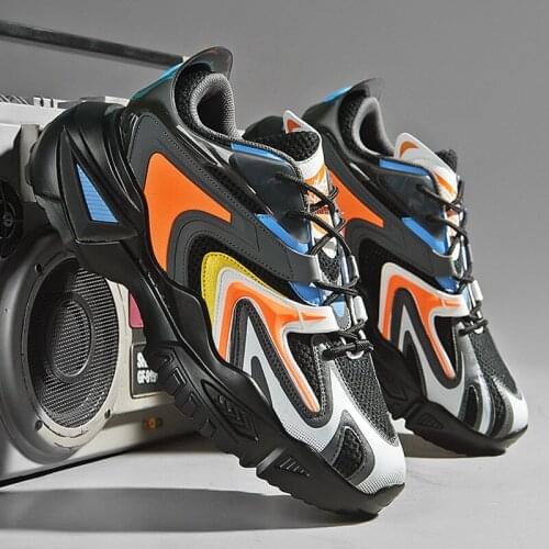 2021 spring new trend sports shoes Hong Kong style thick-soled old shoes student sports casual shoes fashion mens shoes