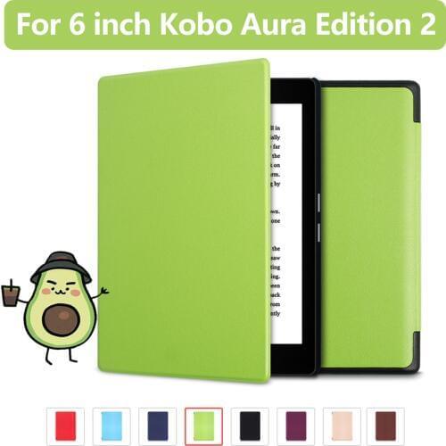Ultra thin PU Leather Cover for Kobo Aura Edition 2 2016 6'' Ereader Protective Case for Kobo Aura edition 2 N236 Sleepcover
