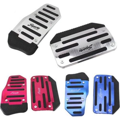 Universal Aluminum Manual Transmission 3Pcs Non-Slip Car Pedal Cover Set Kit Pedali Red/Blue/Silver Car Styling Car Accessories