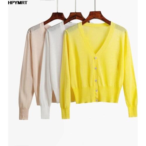 Spring Newly Multicolor Cardigans Women 2021 Loose Ladies Knitted Thin section Sweaters Long Sleeve V neck Solid Chic Streetwear