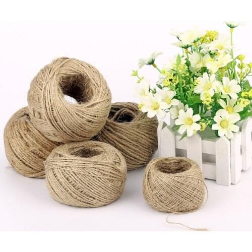 30 Meters Natural Vintage Jute Hessian Rope Cords String Burlap Ribbon Crafts Sewing Accessories Jute Hemp Wedding Party Decor