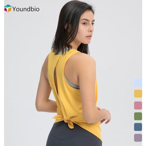 YOUNDBIO 2021 Fashion Yoga Vest Summer Sleeveless Sport Shirts Female Workout Backless Loose Blouses Woman Gym Fitness Tank Top