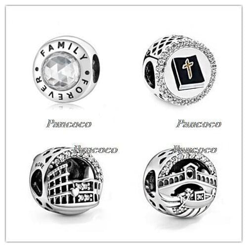 925 Sterling Silver Charm Vintage Openwork Venice Rialto Bridge Beads Fit Women Pandora Bracelet & Necklace DIY Jewelry