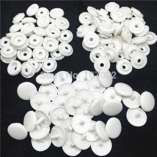 1000sets Size T5(12.4mm) White Plastic Snap Buttons Fasteners For Cloth Bib Diaper Scarves Sewing Accessories