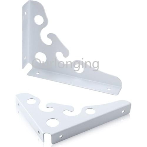 Metal Furniture Bracket Mounted Durable Bearing Shelf Bracket White Black Silver Iron Stainless Steel Home Accessory 2pcs