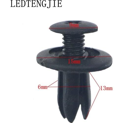 200pcs 6mm Car Universal Purpose Plastic Expansion Rivets Car Decoration Folder Door Push-Type Trimming Plate Nylon Fixed Clips