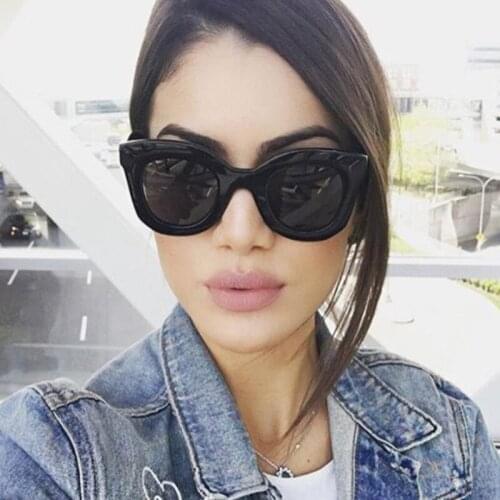2020 Brand Designer Cateye Sunglasses Women Square Frame Oversized Sun Glasses Vintage Butterfly Eyewear Lunette De Soleil Femme