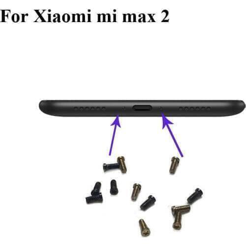 4PCS Black Gold Color for Xiaomi Mi Max 2 Buttom Dock Screws Housing Screw nail tack For Xiaomi Mi Max2 Max 2 Mobile Phones