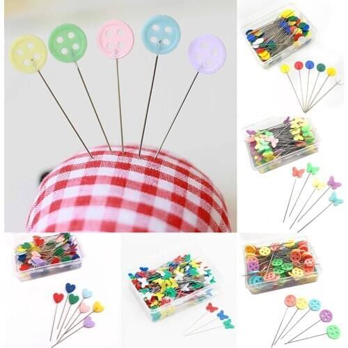 50Pcs/100Pcs Patchwork Needle Craft Flower Button Head Pins Embroidery Pins For DIY Quilting Tool Sewing Accessories