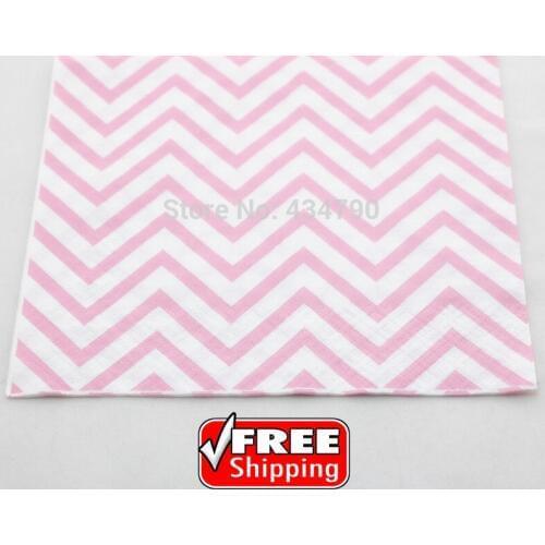 60pcs Pink Chevron Paper Napkins Zig Zag,Cheap Vintage Serviettes Hand Towels Party Supplies Decor,Tableware-Choose Your Colors