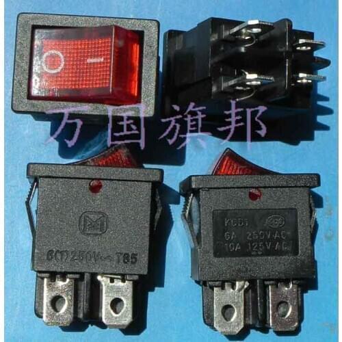 6A 250VAC 20*15mm 4P twin channel Rockey Switch / Ship switch with light