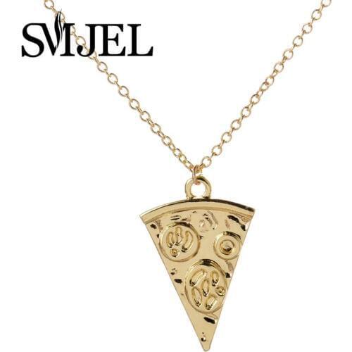 SMJEL Accessories Jewelry Long Chain Pizza Statement Necklace for Women Cute Personalize Food Pendant Necklace Party Gifts N190