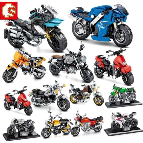 Sembo Blocks Moto Sets Motorcycle Racing Off Road Vehicle Model Building Bricks Speed Champions Sports City Motorbike