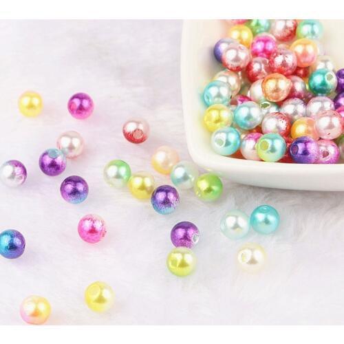 100pcs 6mm ABS Imitation Pearl Beads Round Loose Beads Handmade DIY Necklace Bracelet Jewelry Making Accessories